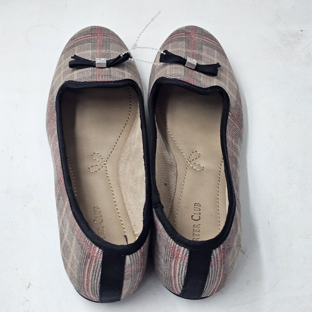 Charter Club Kimii Plaid Deconstructed Loafers Gray 8M Slip On - Picture 6 of 9